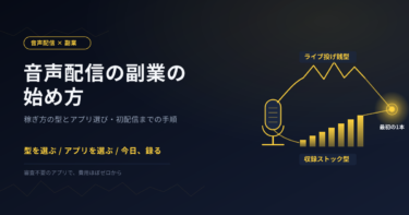 音声配信の副業の始め方｜稼ぎ方の型とアプリ選び・初配信までの手順