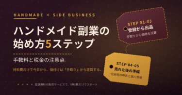 ハンドメイド副業の始め方5ステップ｜手数料と税金の注意点
