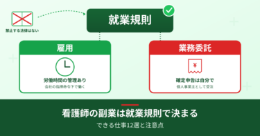 看護師の副業は就業規則で決まる｜できる仕事12選と注意点